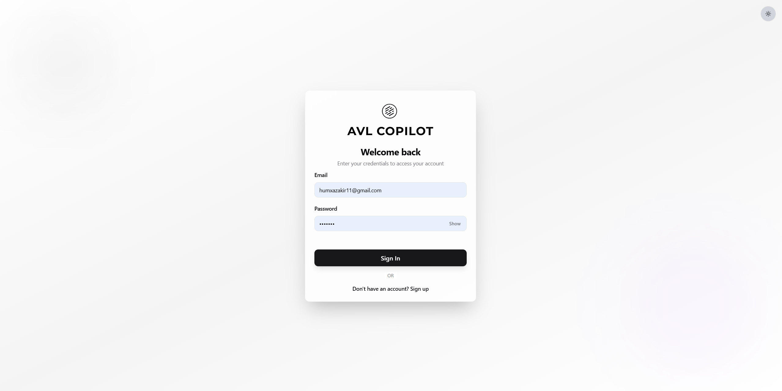 AVL Copilot Sign In